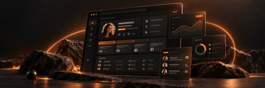 Customer system dashboard with team timeline and activity